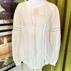 🔵 Veronica Beard 100% Silk Tie Blouse Top